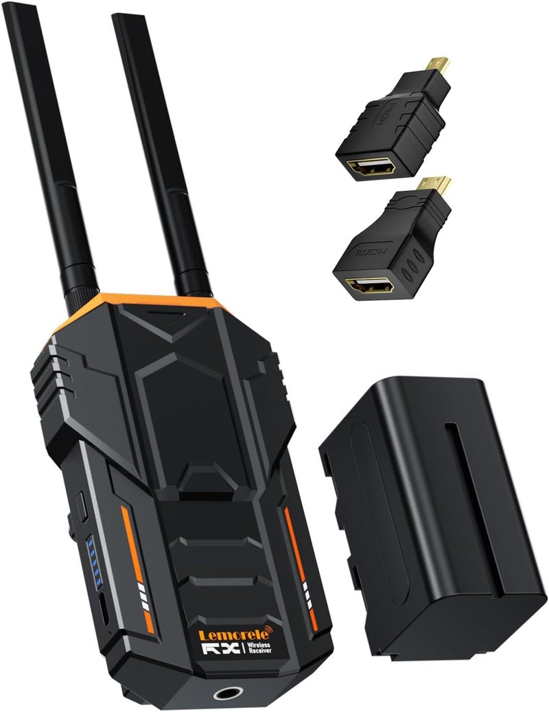 Lemorele Wireless Video Transmission System HDMI Loopout Wireless Video Receiver with 1 * 4400 mAh Batteries for Photography, Videography, Cinematography - Image 1